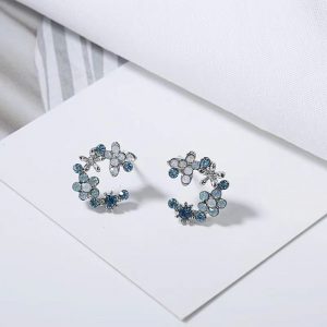 Circle Flower Stud Earrings