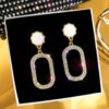 925 Diamond Oval Earrings - Image 3