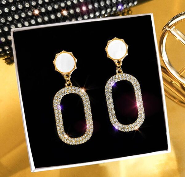 925 Diamond Oval Earrings - Image 3