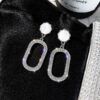 925 Diamond Oval Earrings - Image 2