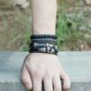 4-PIECE Punk Style Leather Bracelet - Image 2